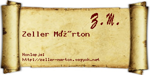 Zeller Márton névjegykártya